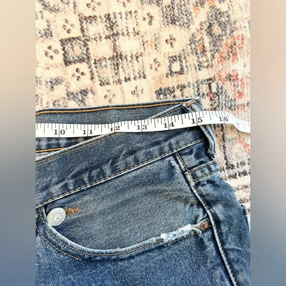 Parke Shortie Crossover Short in Denim Blue high rise baggy vintage long